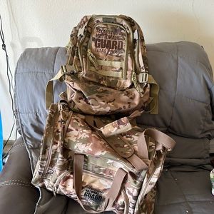Texas National Guard duffel and backpack